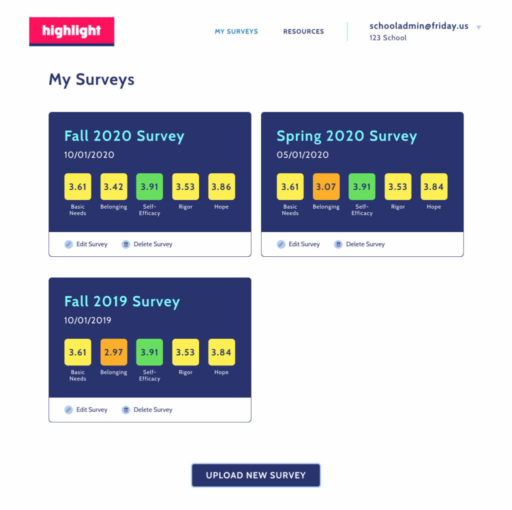 My Surveys Homepage Highlight