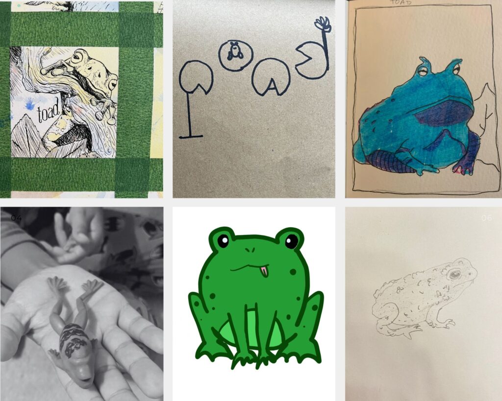 Inktober sketches of frogs